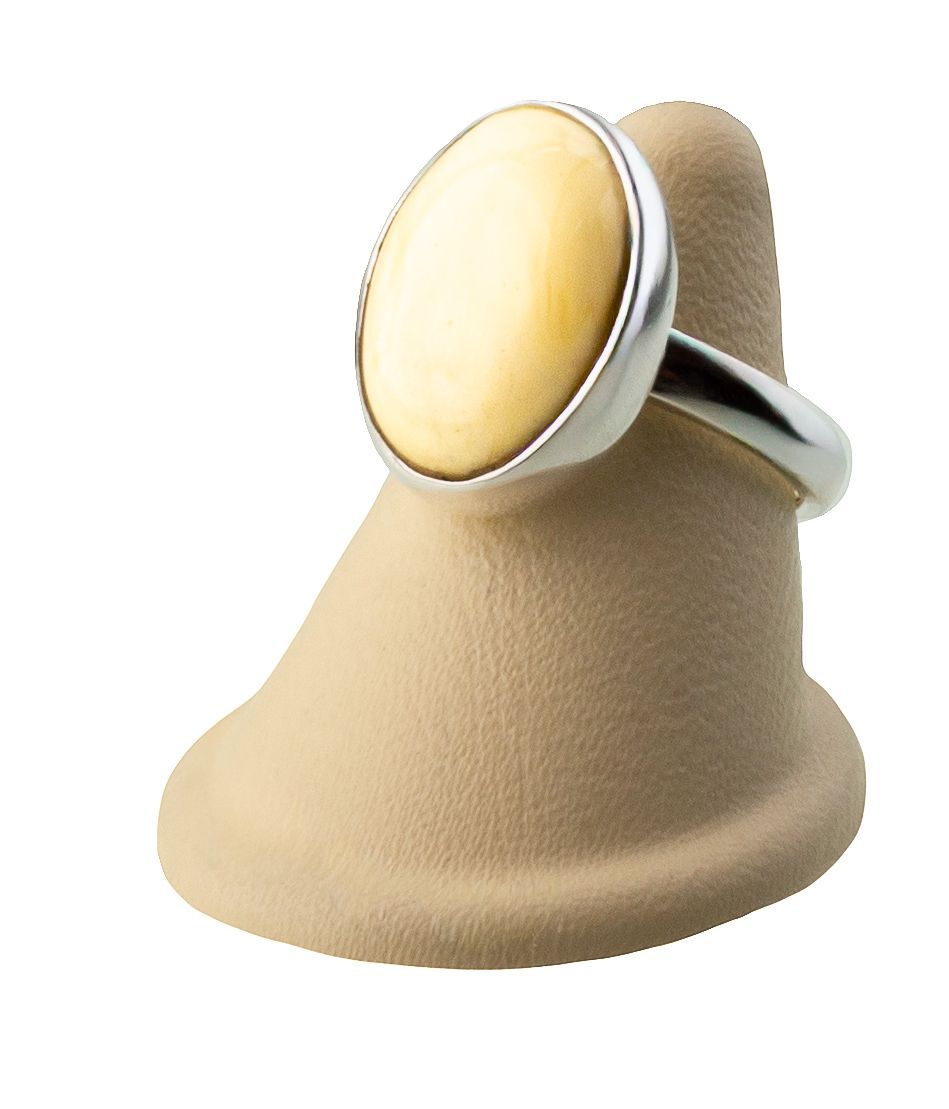 Bernstein Ring mit Silber 925