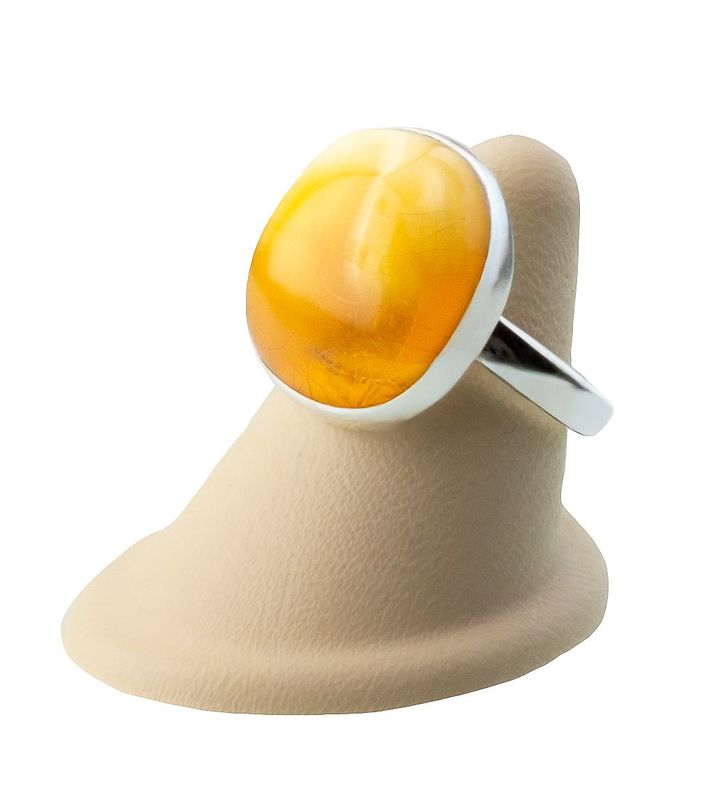 Bernstein Ring mit Silber 925