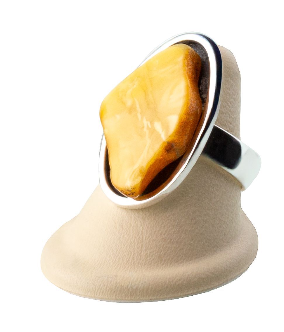 Bernstein Ring mit Silber 925