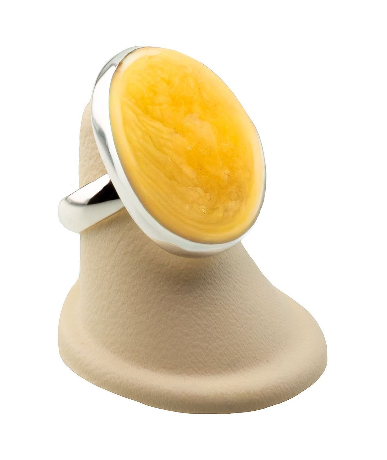 Bernstein Ring mit Silber 925