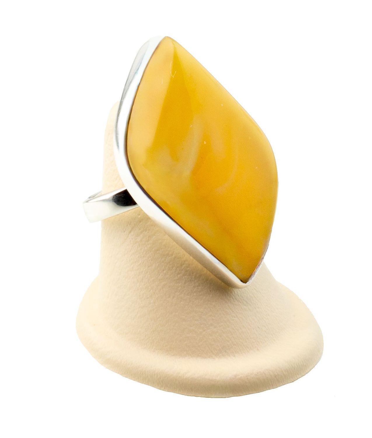 Bernstein Ring mit Silber 925