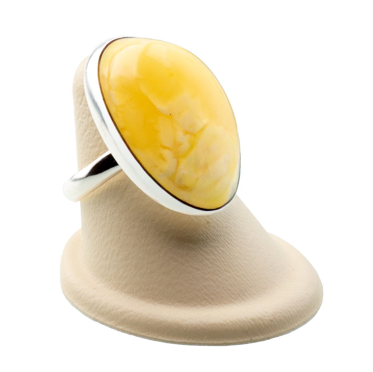 Bernstein Ring mit Silber 925