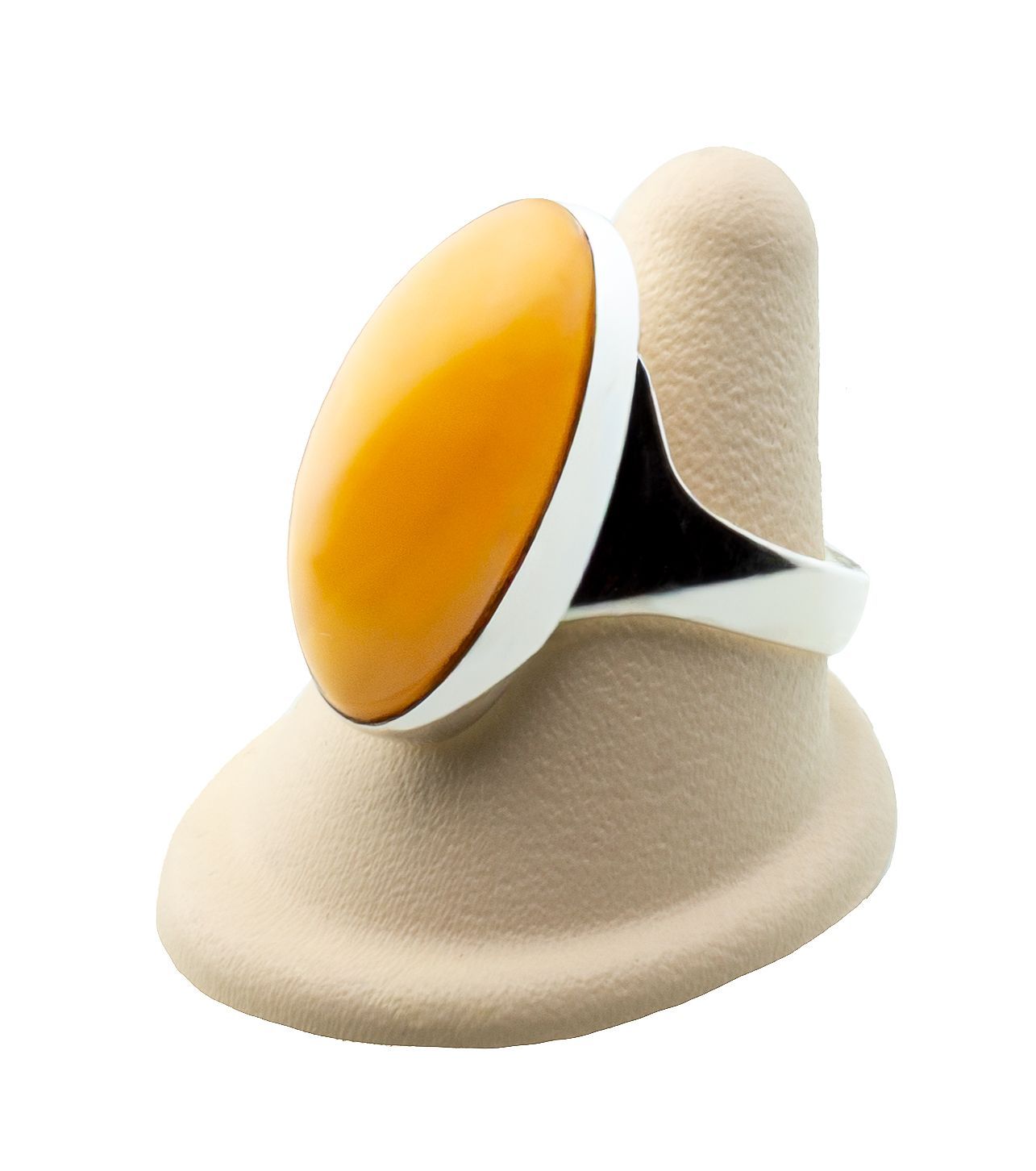 Bernstein Ring mit Silber 925