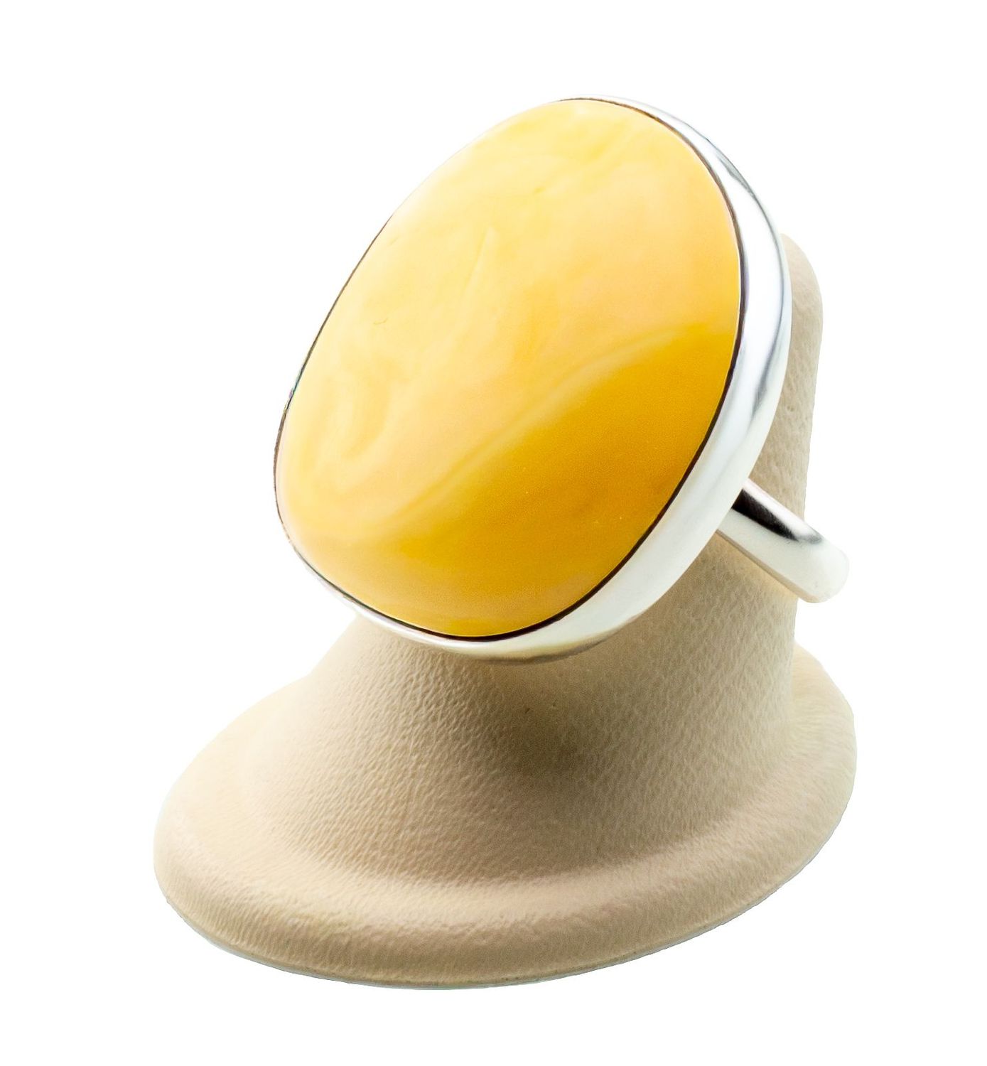 Bernstein Ring mit Silber 925