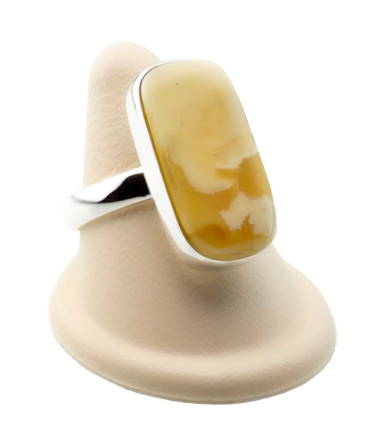 Bernstein Ring mit Silber 925