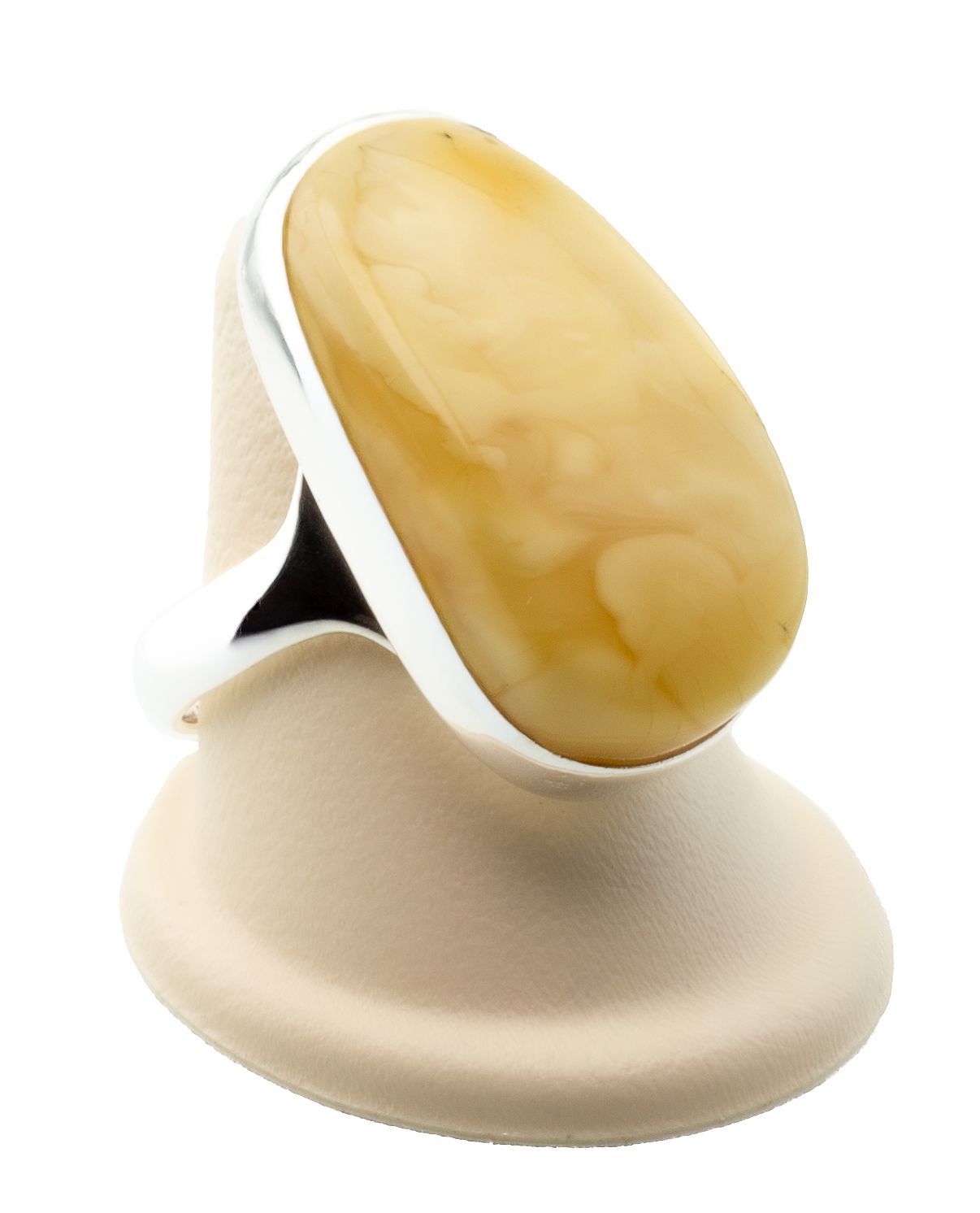 Bernstein Ring mit Silber 925