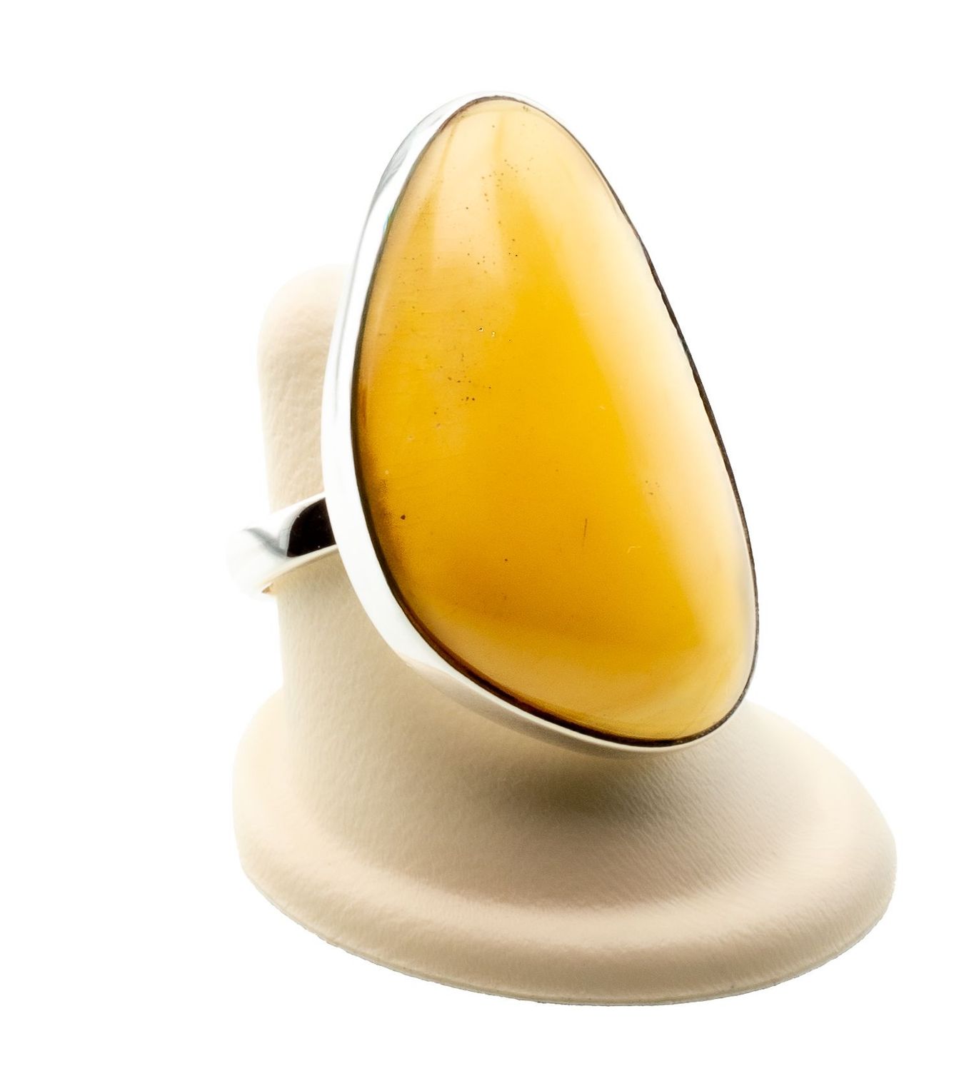 Bernstein Ring mit Silber 925