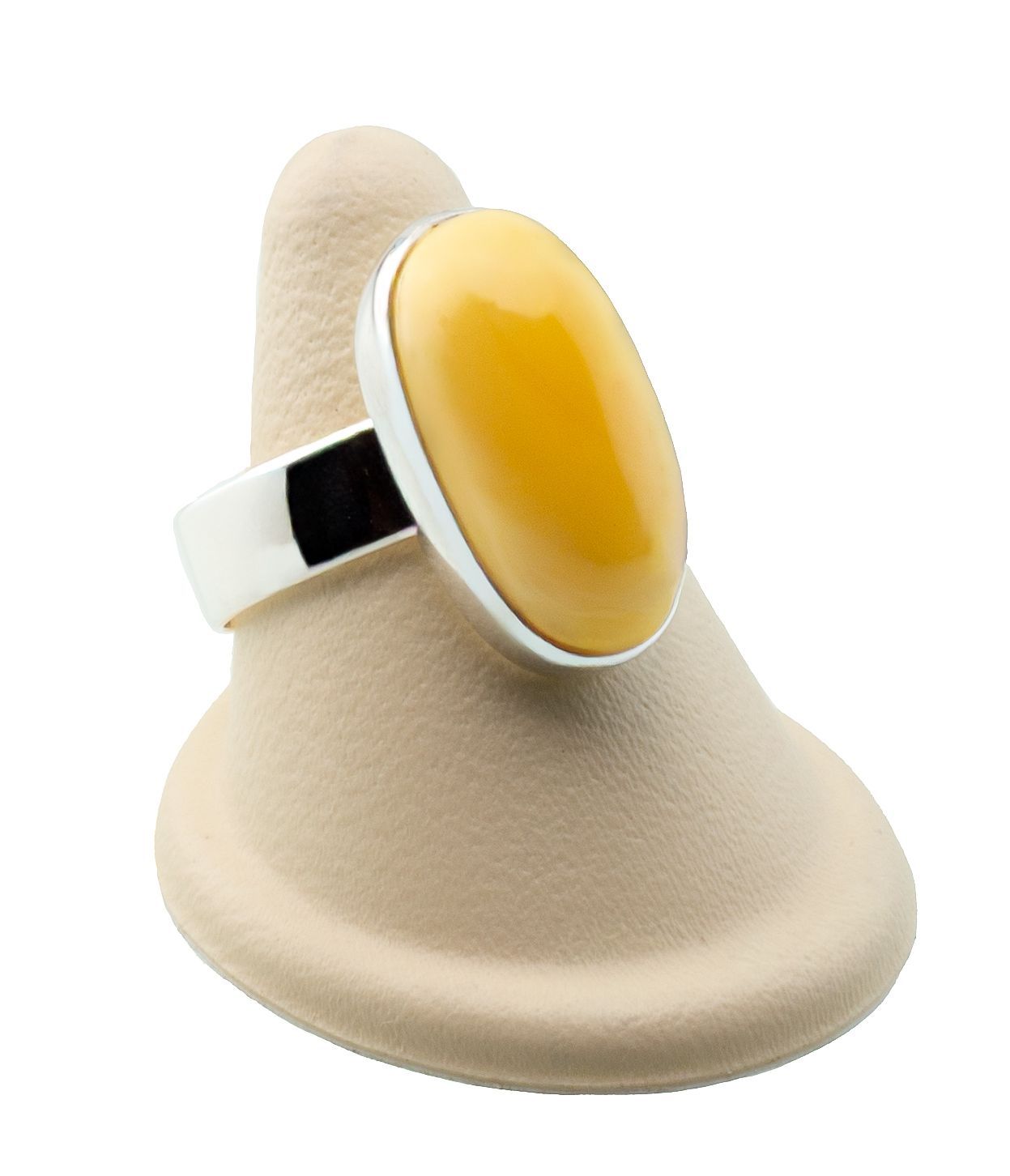 Bernstein Ring mit Silber 925