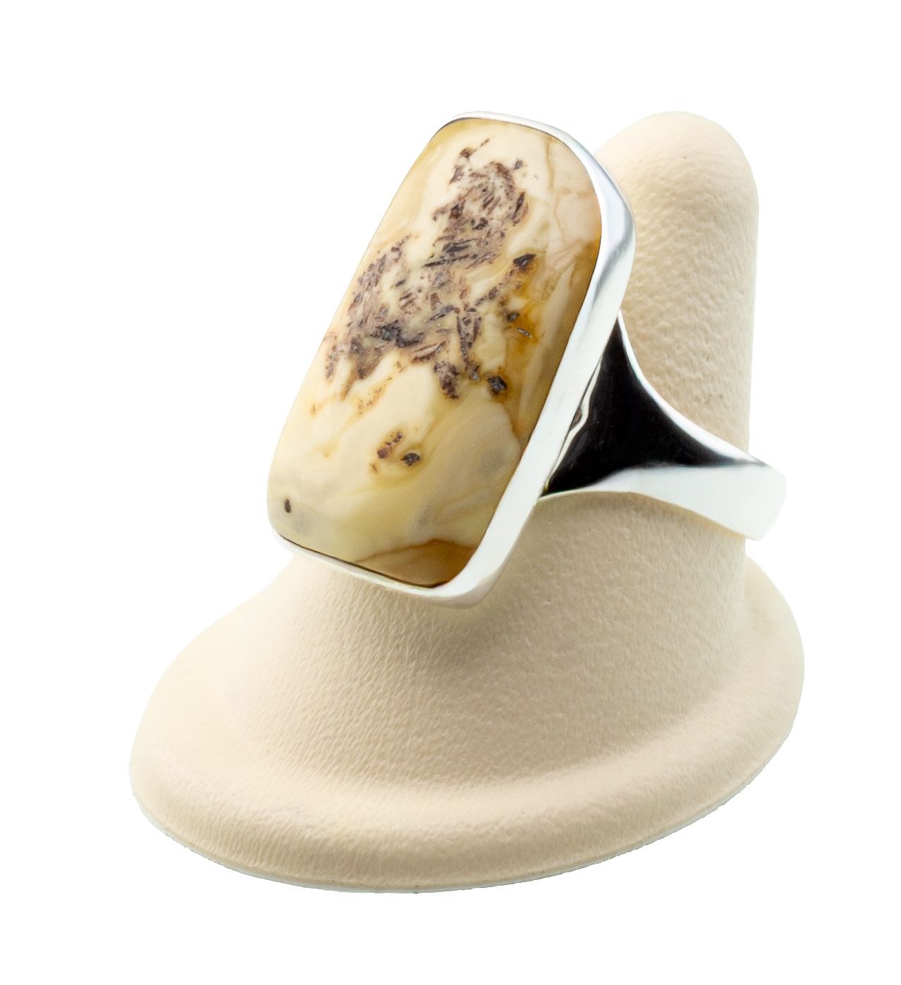 Bernstein Ring mit Silber 925