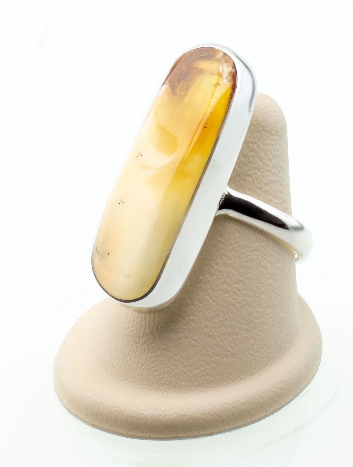 Bernstein Ring mit Silber 925