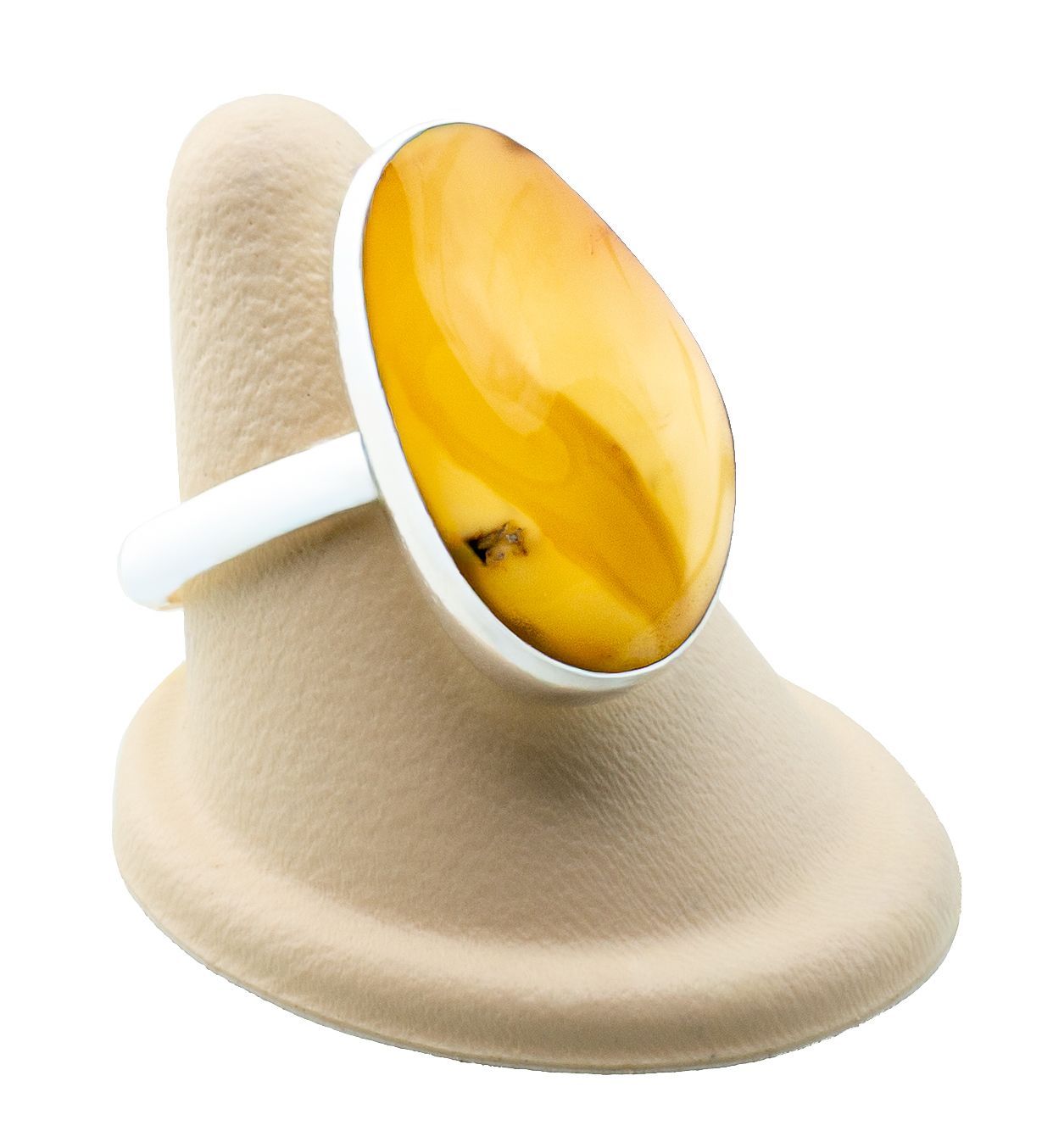 Bernstein Ring mit Silber 925