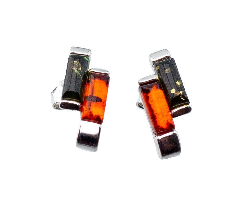 Bernstein Ohrringe Ohrstecker mit Silber 925.