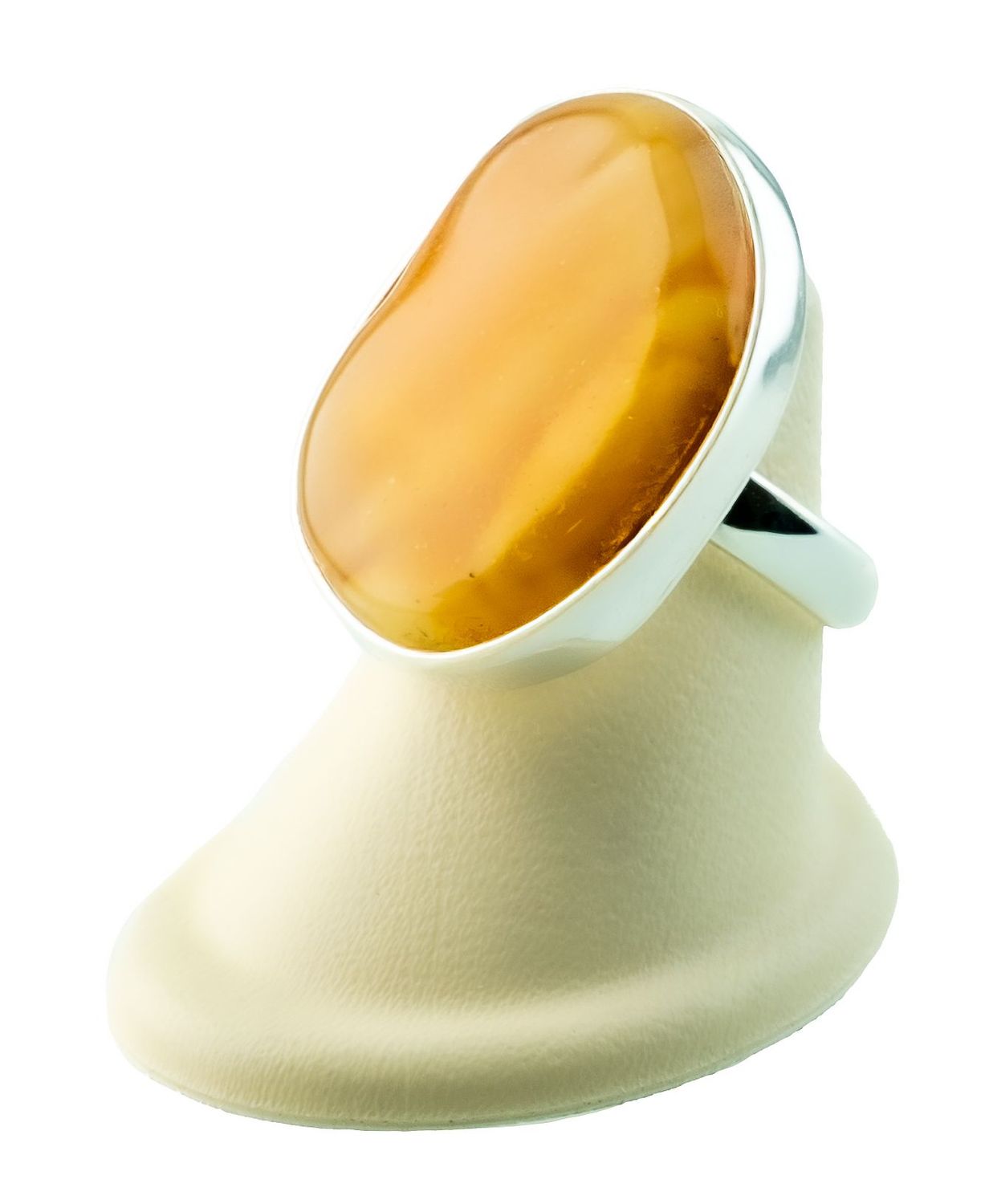 Bernstein Ring mit Silber 925