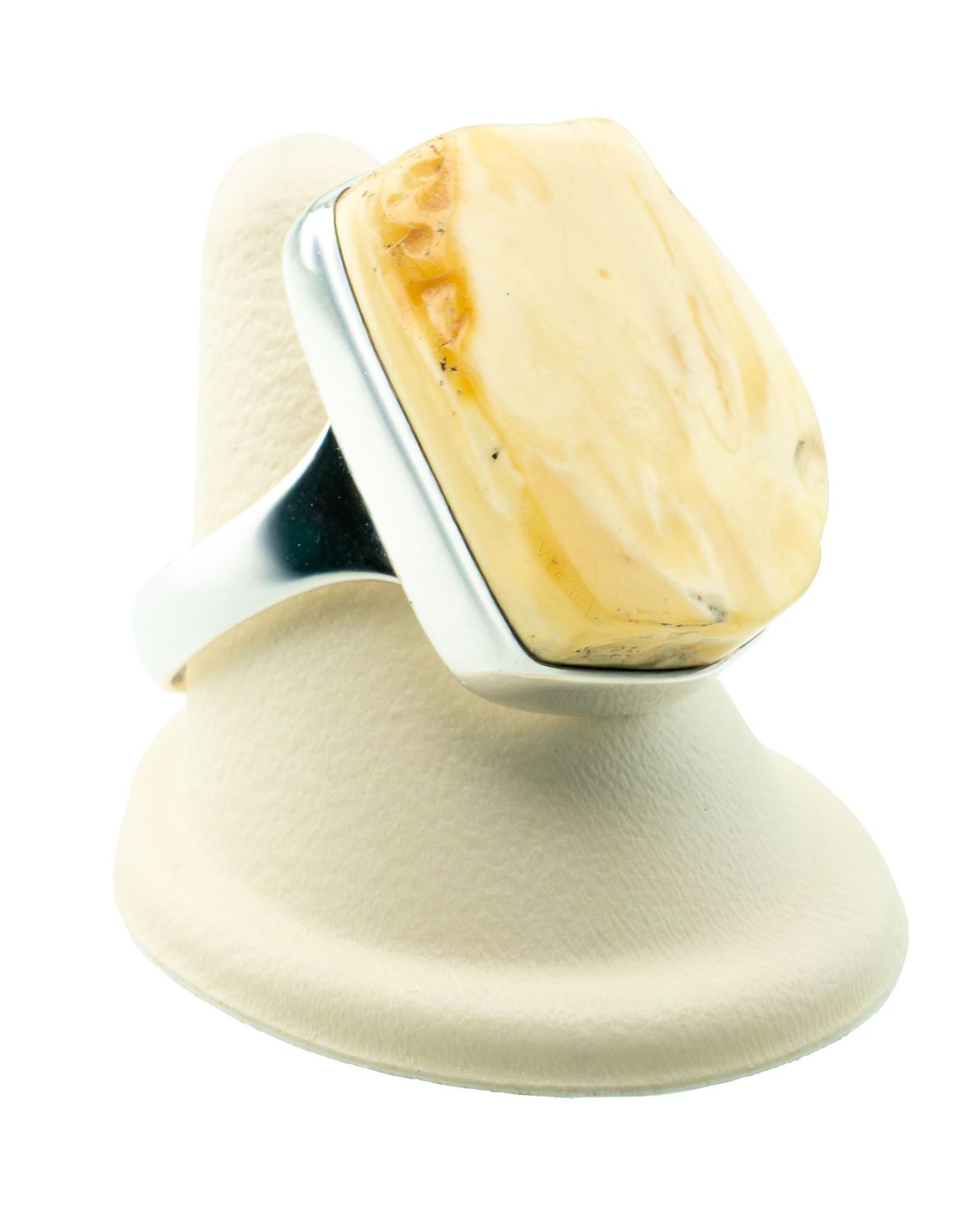 Bernstein Ring mit Silber 925