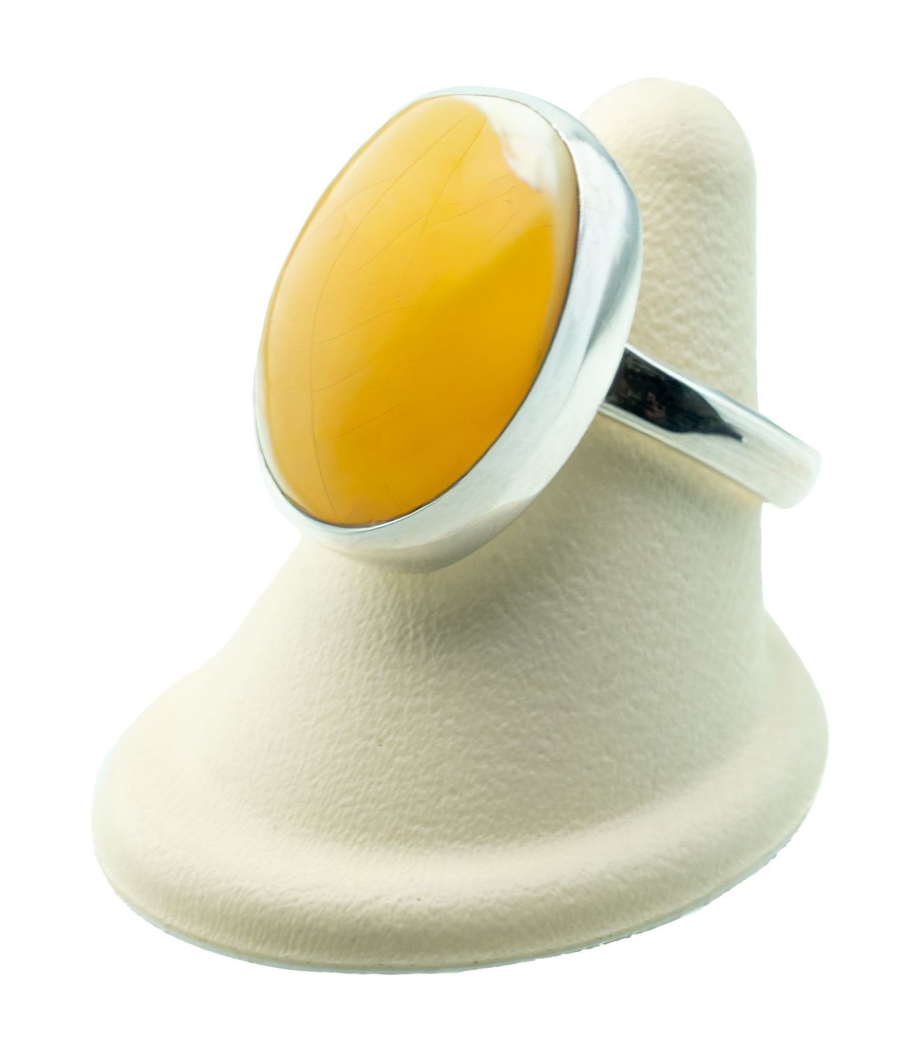 Bernstein Ring mit Silber 925