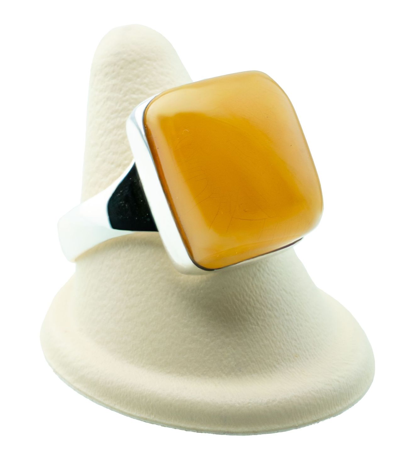 Bernstein Ring mit Silber 925