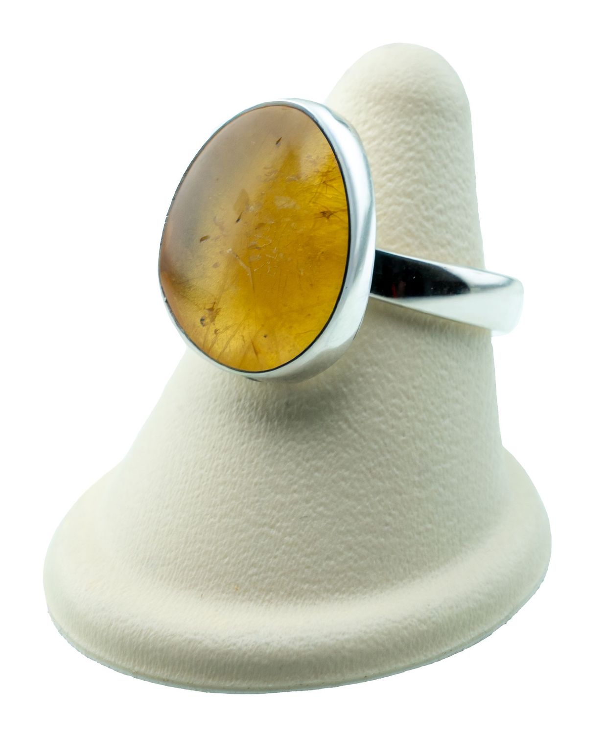 Bernstein Ring mit Silber 925