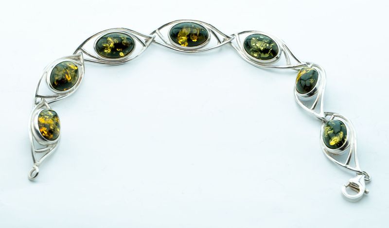 Bernstein Armband mit Silber 925