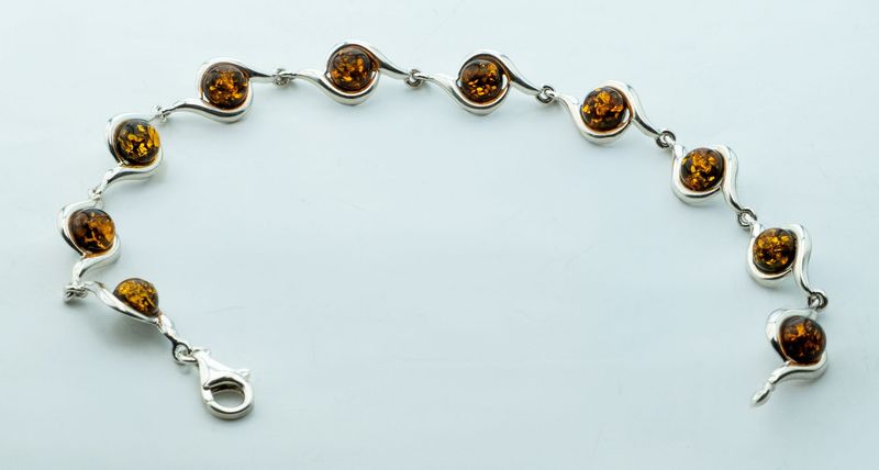 Bernstein Armband mit Silber 925