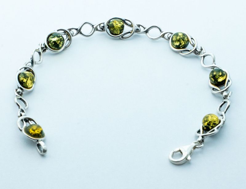 Bernstein Armband mit Silber 925