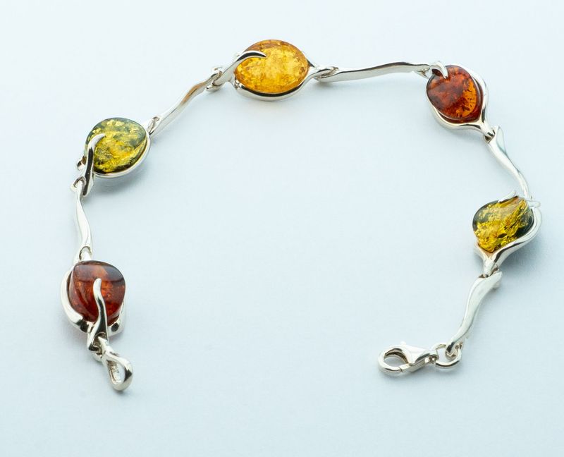 Bernstein Armband mit Silber 925