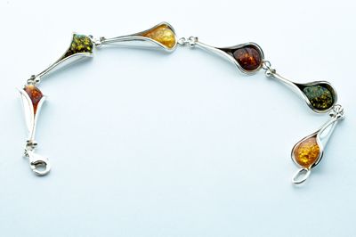 Bernstein Armband mit Silber 925