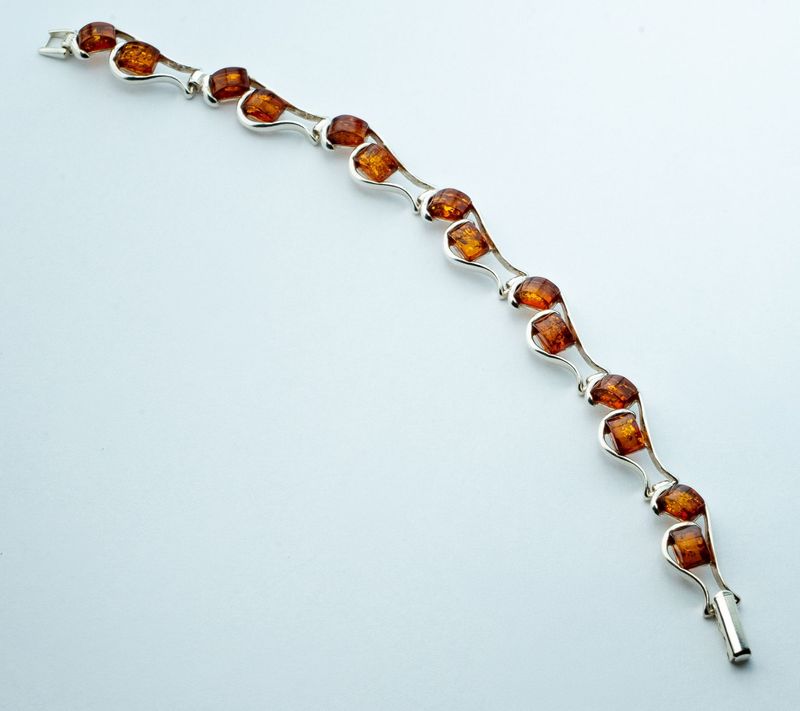 Bernstein Armband mit Silber 925