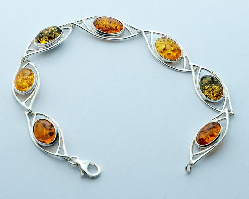 Bernstein Armband mit Silber 925