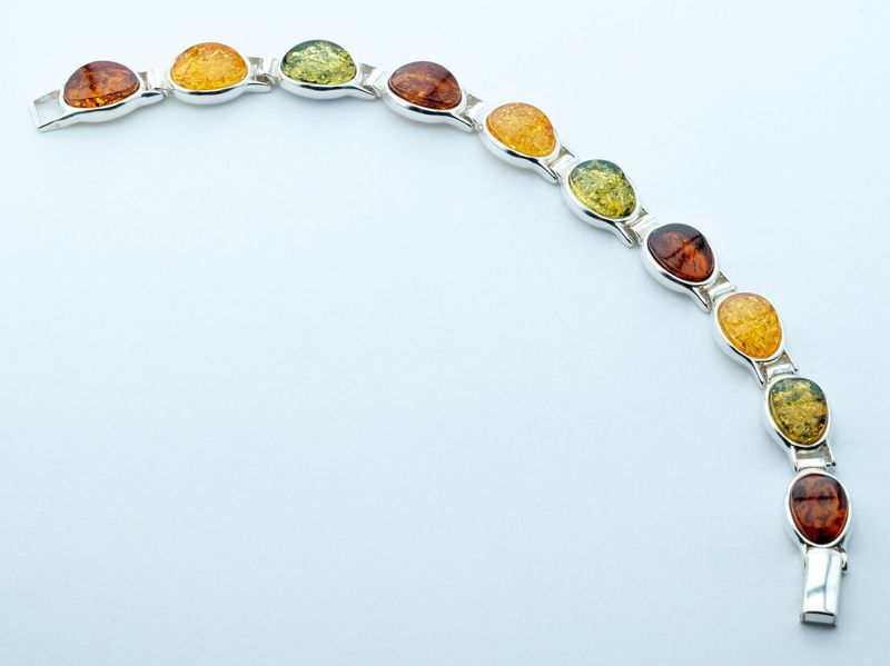 Bernstein Armband mit Silber 925