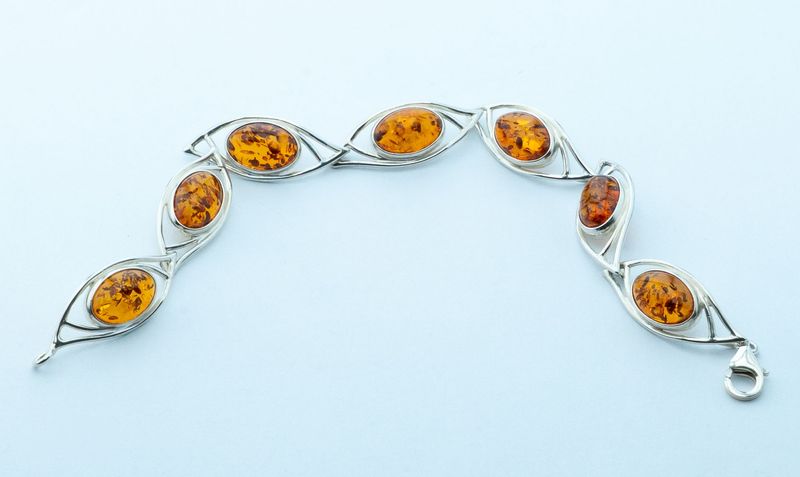 Bernstein Armband mit Silber 925