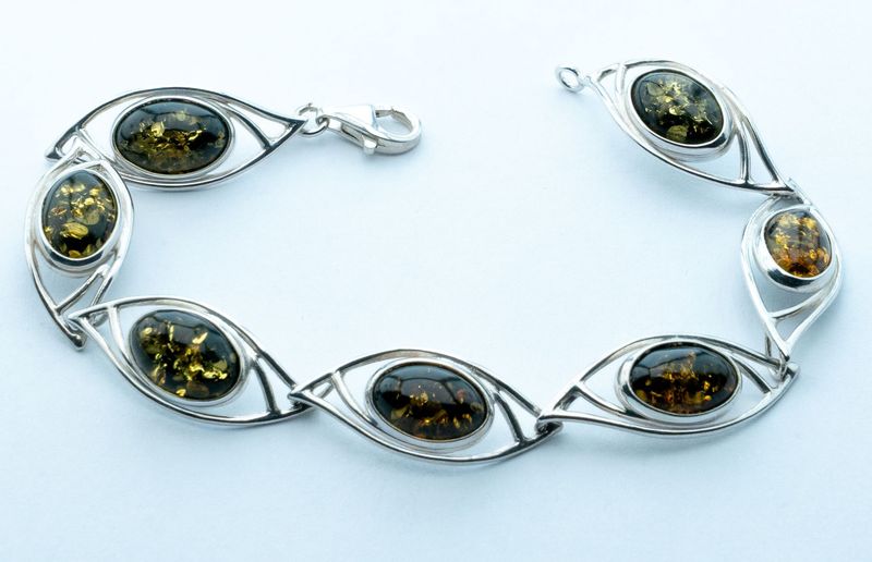 Bernstein Armband mit Silber 925