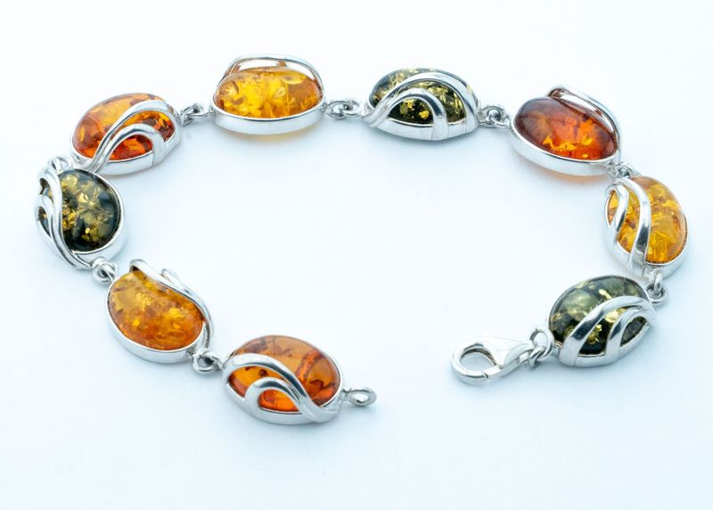 Bernstein Armband mit Silber 925