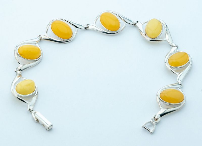 Bernstein Armband mit Silber 925