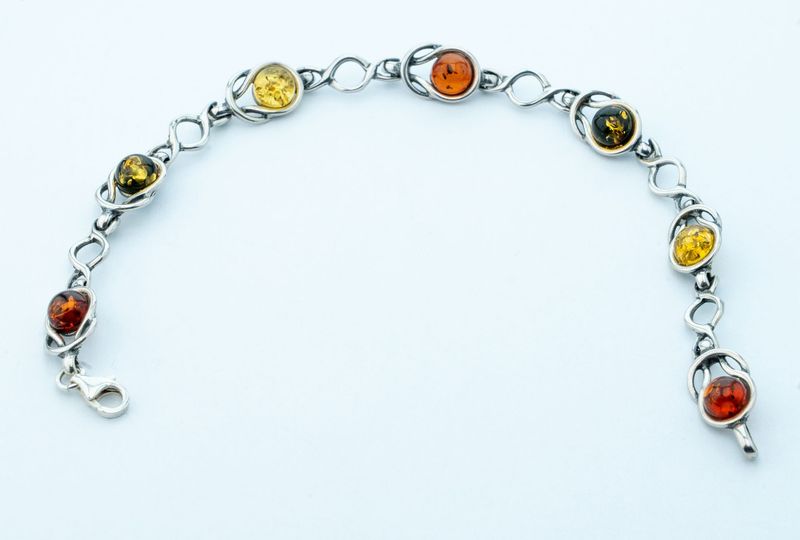 Bernstein Armband mit Silber 925