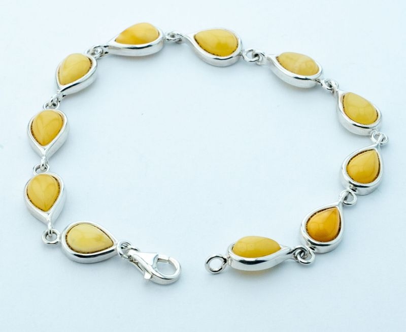 Bernstein Armband mit Silber 925