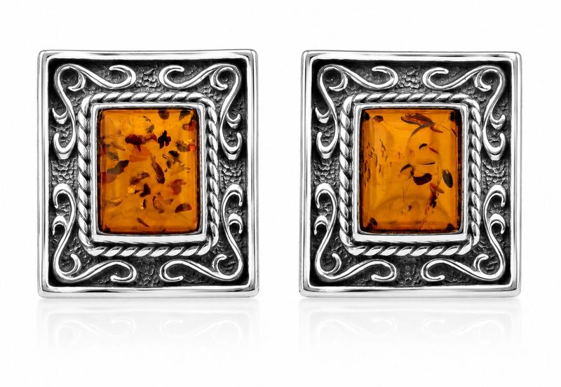 Bernstein Ohrringe Clips mit Silber 925 Bernstein Ohrringe Clips mit Silber 925