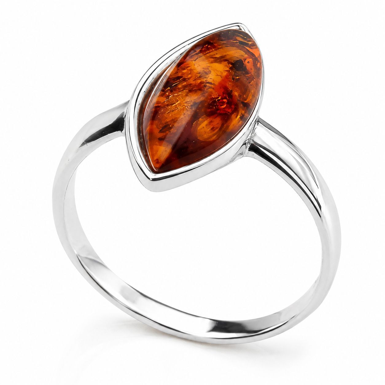 Bernstein Ring mit Silber 925