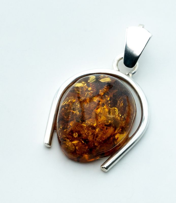 Bernstein Anhänger mit Silber 925