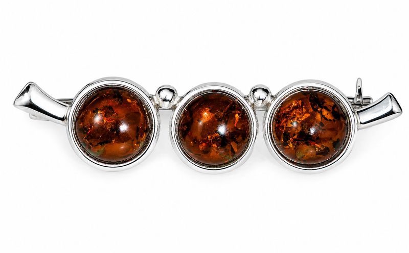 Bernstein Brosche mit Silber 925 Bernstein Brosche mit Silber 925