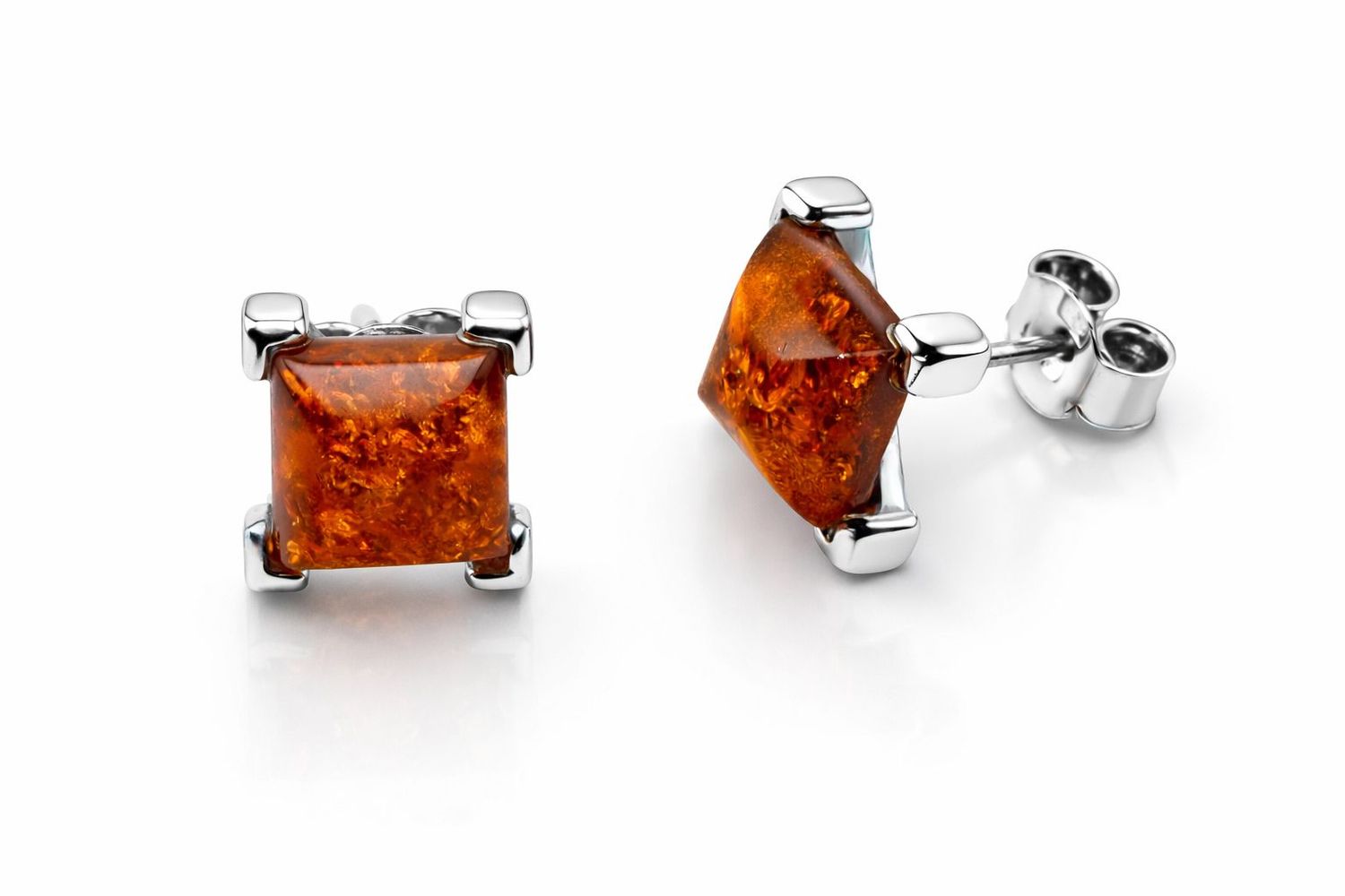 Bernstein Ohrringe Ohrstecker mit Silber 925