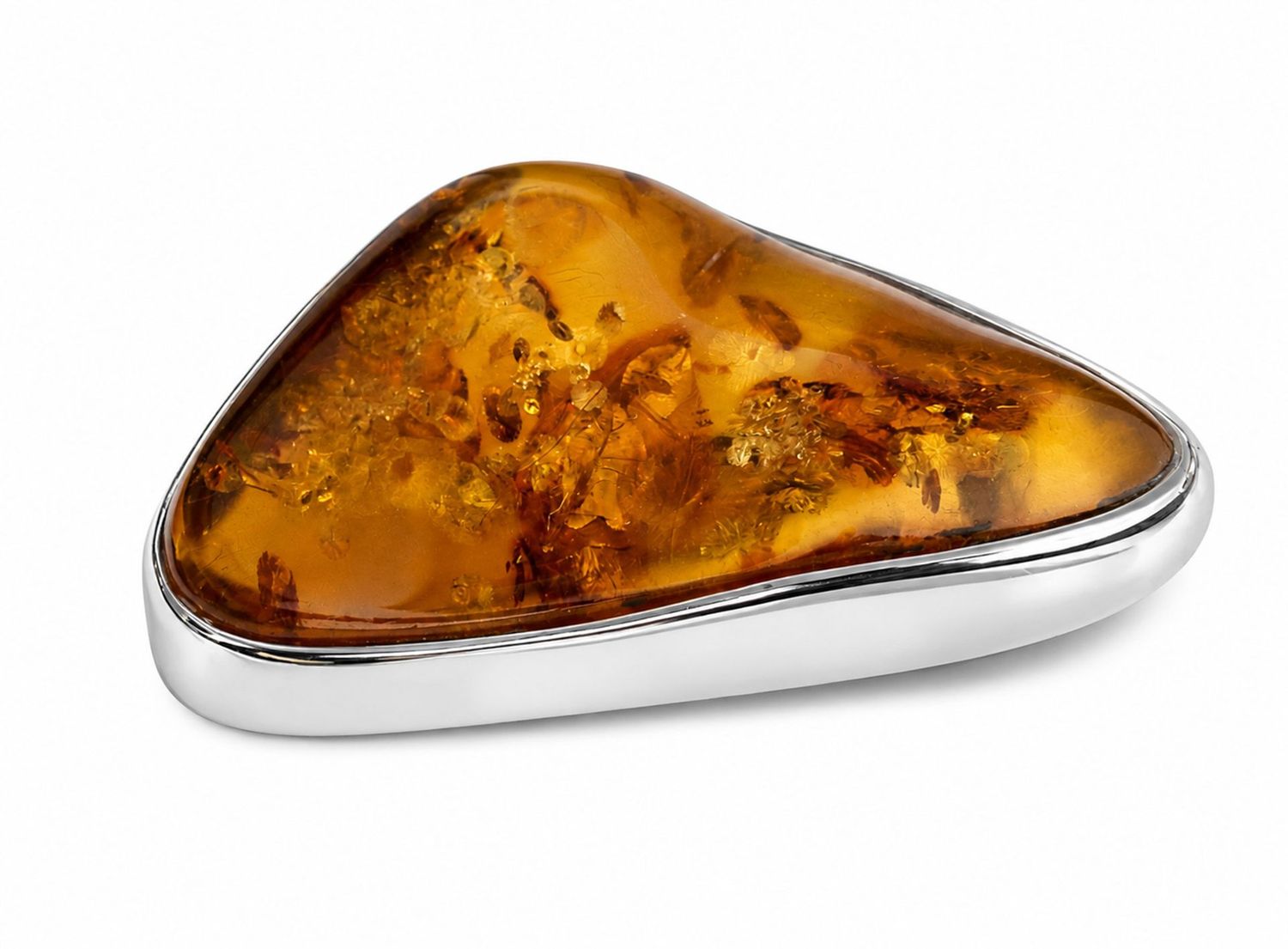 Bernstein Brosche mit Silber 925