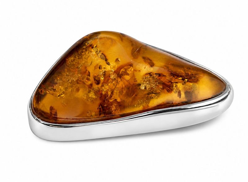 Bernstein Brosche mit Silber 925 Bernstein Brosche mit Silber 925
