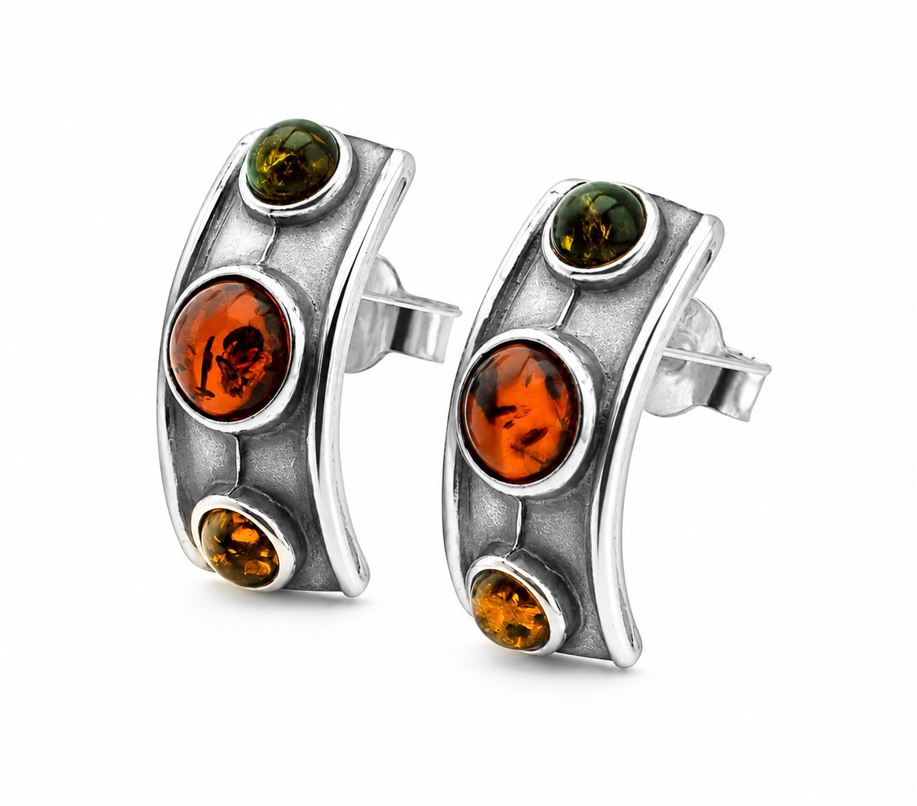 Bernstein Ohrringe Ohrstecker mit Silber 925.