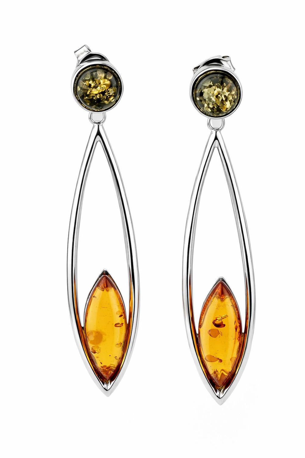 Bernstein Ohrringe Ohrstecker mit Silber 925.