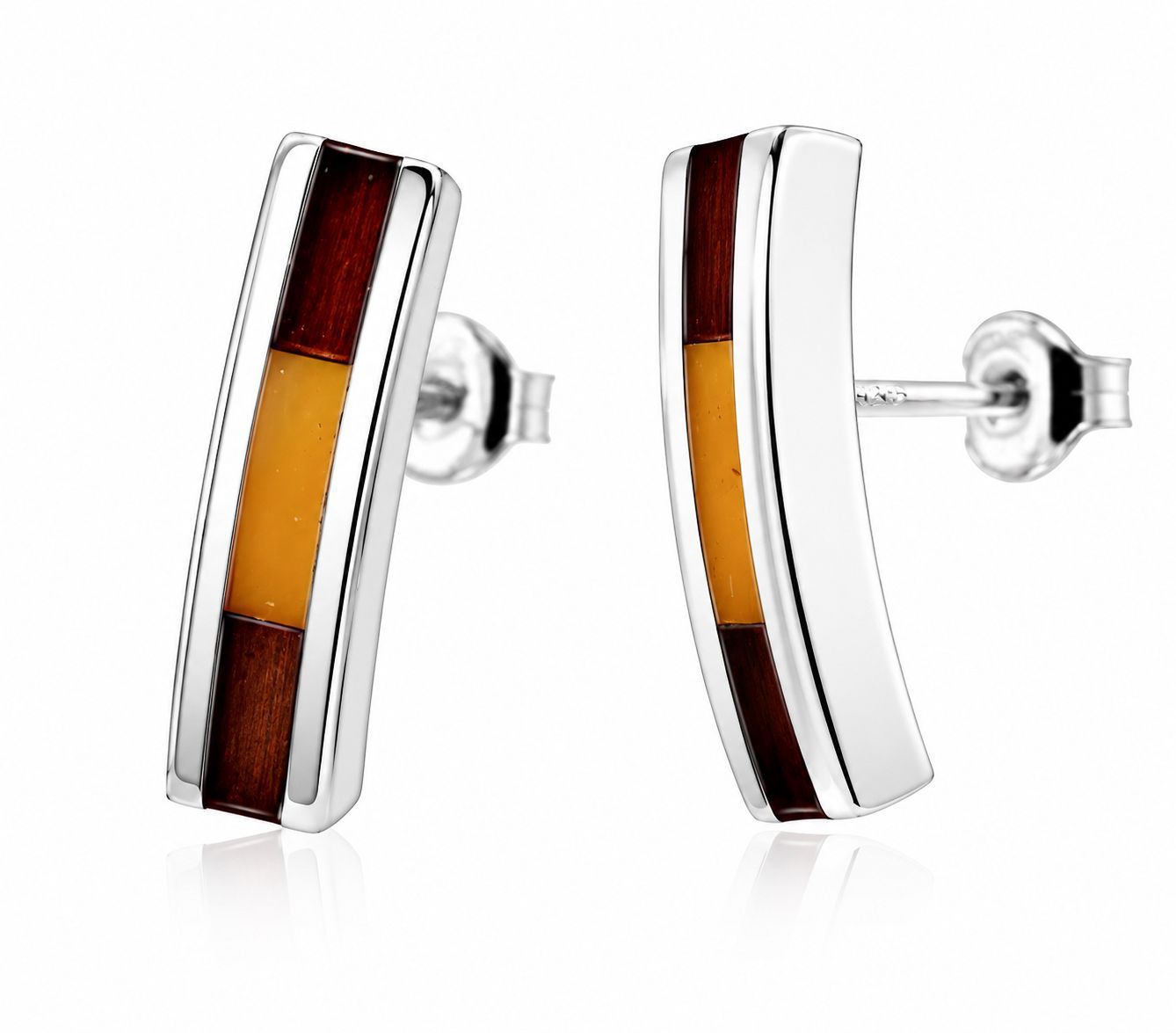 Bernstein Ohrringe Ohrstecker mit Silber 925.