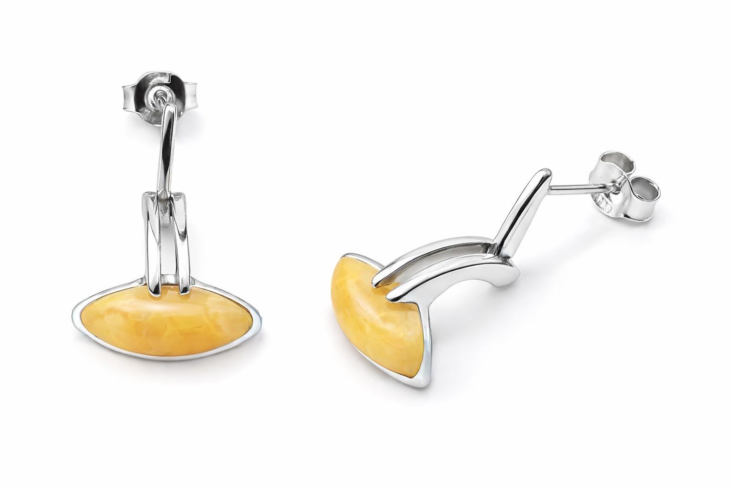 Bernstein Ohrringe Ohrstecker mit Silber 925.