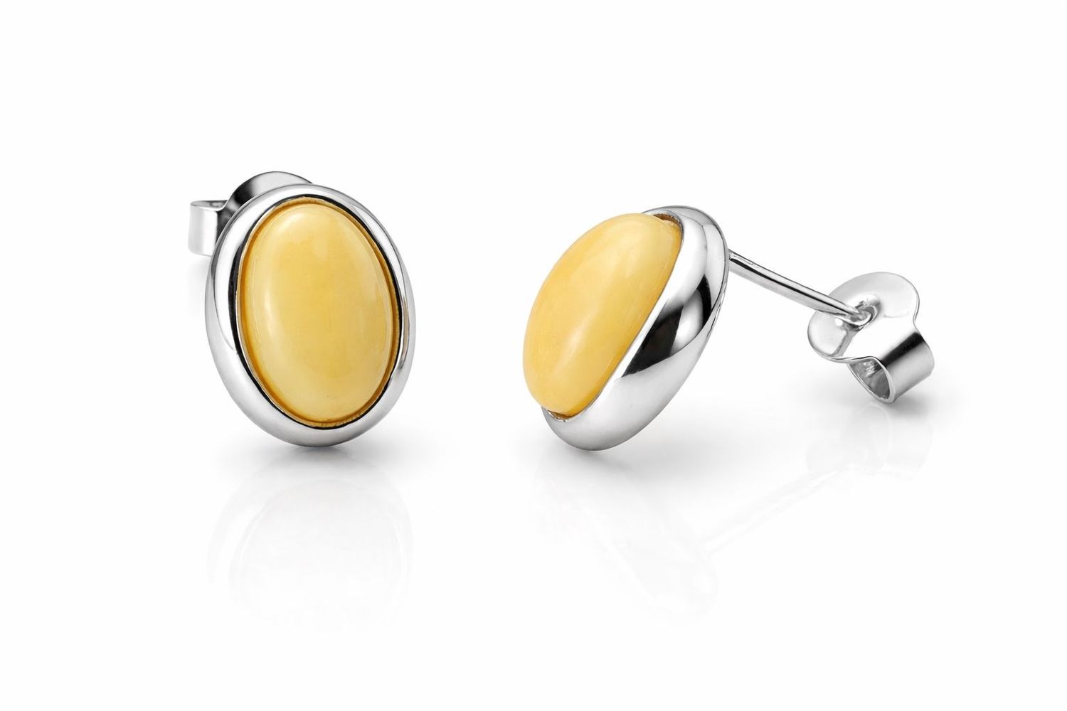 Bernstein Ohrringe Ohrstecker mit Silber 925.