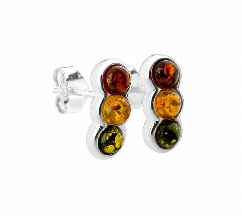 Bernstein Ohrringe Ohrstecker mit Silber 925.
