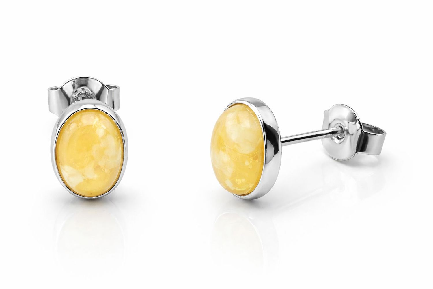 Bernstein Ohrringe Ohrstecker mit Silber 925.