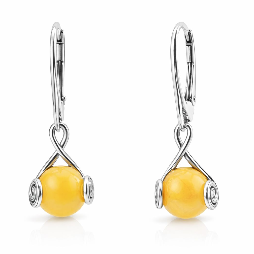 Bernstein Ohrringe Ohrhänger mit Silber 925.